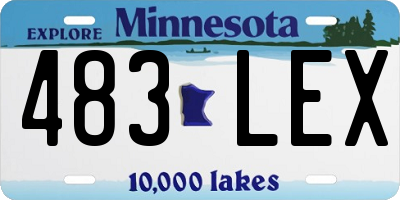 MN license plate 483LEX
