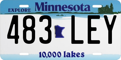 MN license plate 483LEY