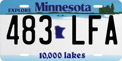 MN license plate 483LFA