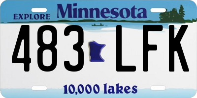MN license plate 483LFK