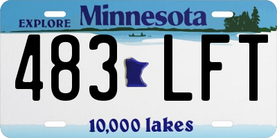 MN license plate 483LFT
