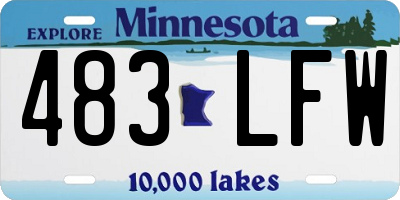 MN license plate 483LFW