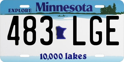 MN license plate 483LGE