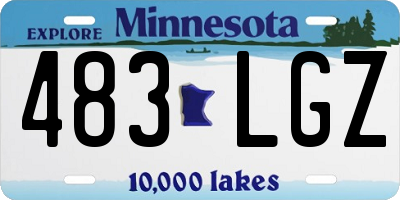 MN license plate 483LGZ