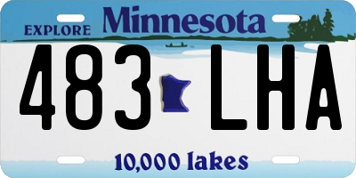 MN license plate 483LHA