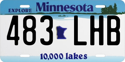 MN license plate 483LHB