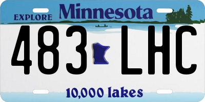 MN license plate 483LHC