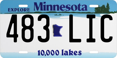 MN license plate 483LIC