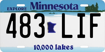 MN license plate 483LIF