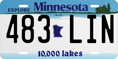 MN license plate 483LIN
