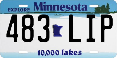 MN license plate 483LIP