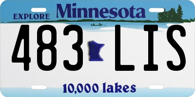 MN license plate 483LIS