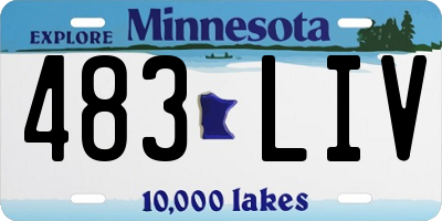 MN license plate 483LIV