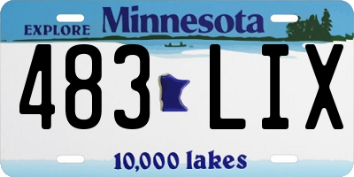 MN license plate 483LIX