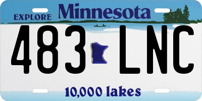 MN license plate 483LNC