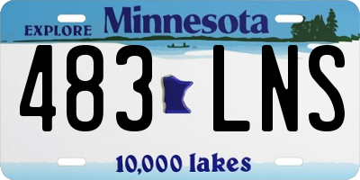 MN license plate 483LNS
