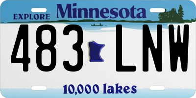 MN license plate 483LNW