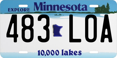 MN license plate 483LOA