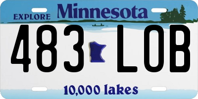 MN license plate 483LOB