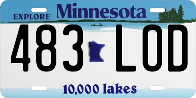 MN license plate 483LOD