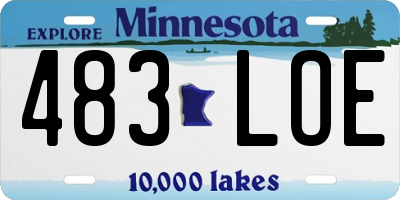 MN license plate 483LOE