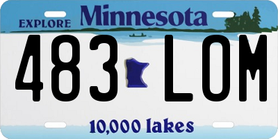 MN license plate 483LOM