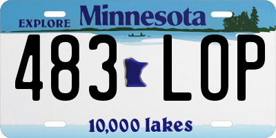 MN license plate 483LOP