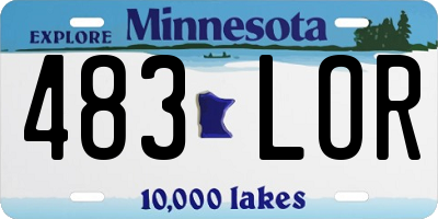 MN license plate 483LOR