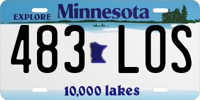 MN license plate 483LOS