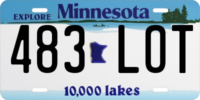 MN license plate 483LOT