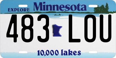 MN license plate 483LOU