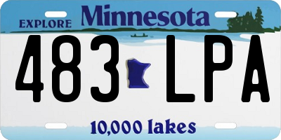 MN license plate 483LPA