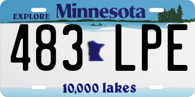 MN license plate 483LPE