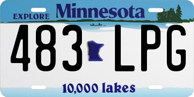 MN license plate 483LPG