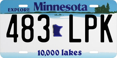 MN license plate 483LPK
