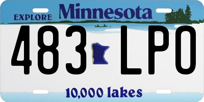 MN license plate 483LPO