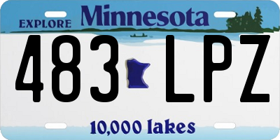 MN license plate 483LPZ
