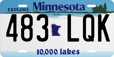 MN license plate 483LQK