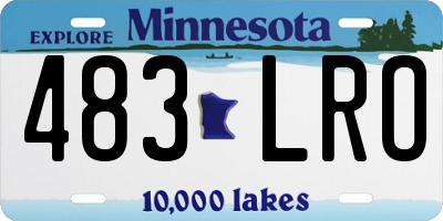MN license plate 483LRO