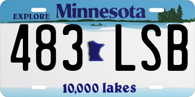 MN license plate 483LSB