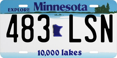 MN license plate 483LSN