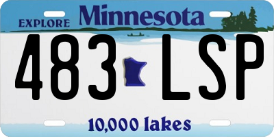 MN license plate 483LSP
