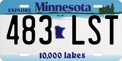 MN license plate 483LST