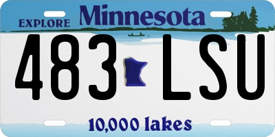 MN license plate 483LSU