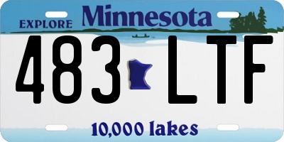 MN license plate 483LTF