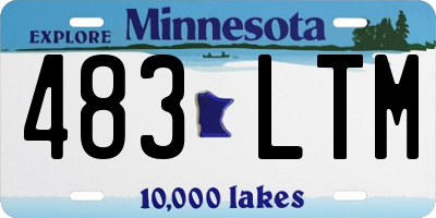 MN license plate 483LTM