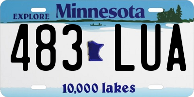 MN license plate 483LUA