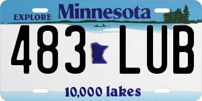 MN license plate 483LUB