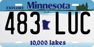 MN license plate 483LUC