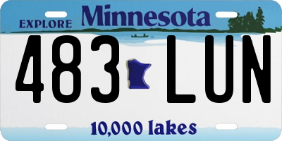 MN license plate 483LUN